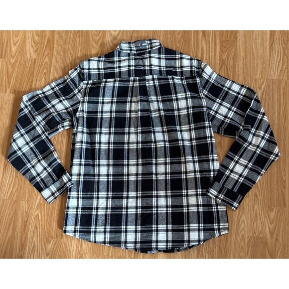 Tilley Plaid Dress Shirt Black & White Men's Lg Long Sleeve Button Up Classic - Picture 8 of 10